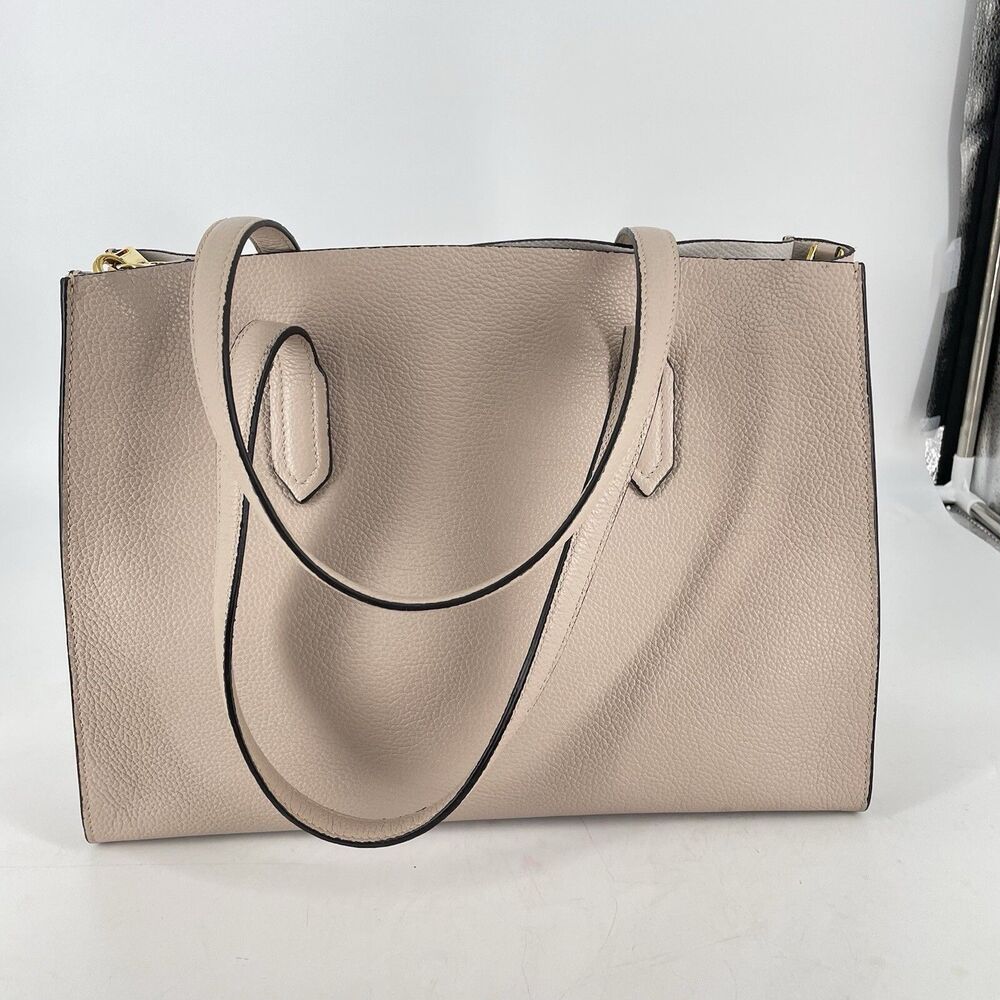 Furla Ludovica Pebbled Leather Tote Pink w/ Crossbody Strap Gold HW - Picture 4 of 9
